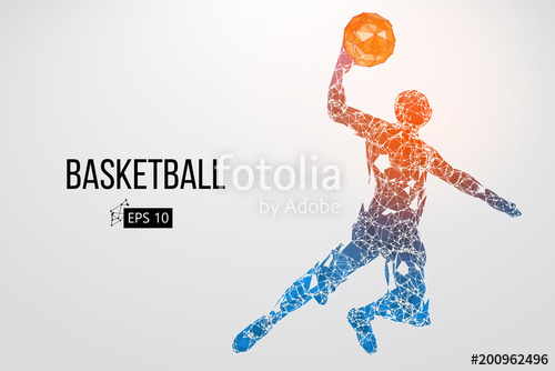 500x334 Silhouette Of A Basketball Player Vector Illustration Stock