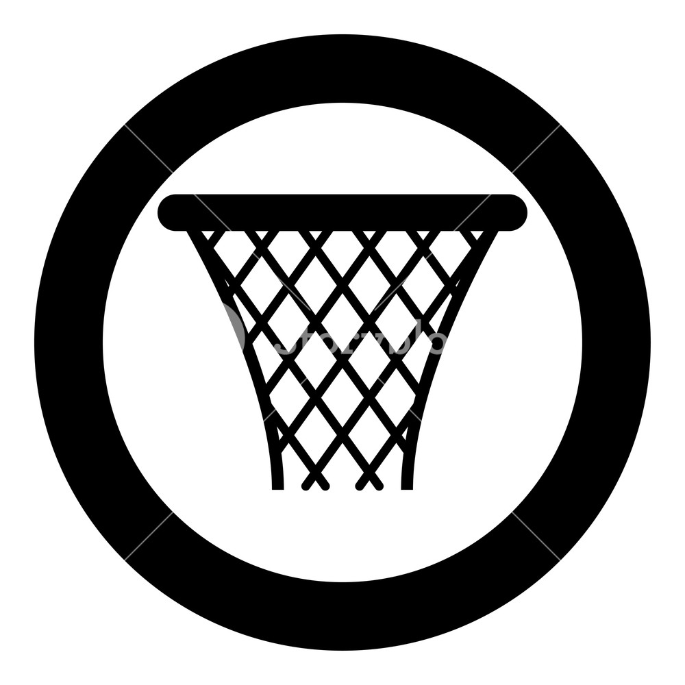 1000x1000 Basketball Basket Streetball Net Basket Icon Black Color Vector