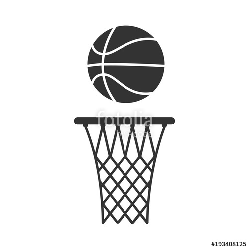 500x500 Basketball Hoop And Ball Icon Flat Vector Illustration In Black