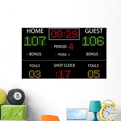 425x425 Wallmonkeys Vector Basketball Scoreboard Wall Mural