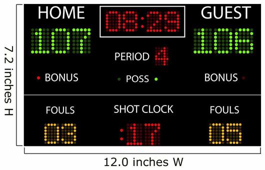 530x340 Vector Basketball Scoreboard Wall Mural