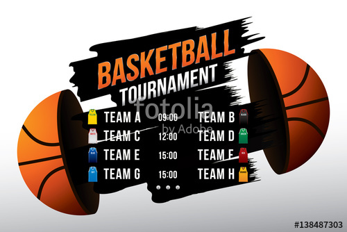 500x334 Vector Of Basketball Match With Team Competition And Scoreboard