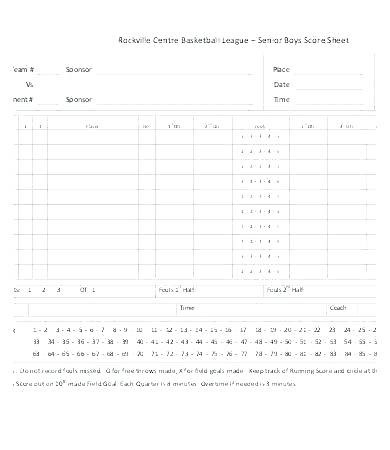 390x450 Basketball Scoreboard Template Score Sheet Printable Sample Download