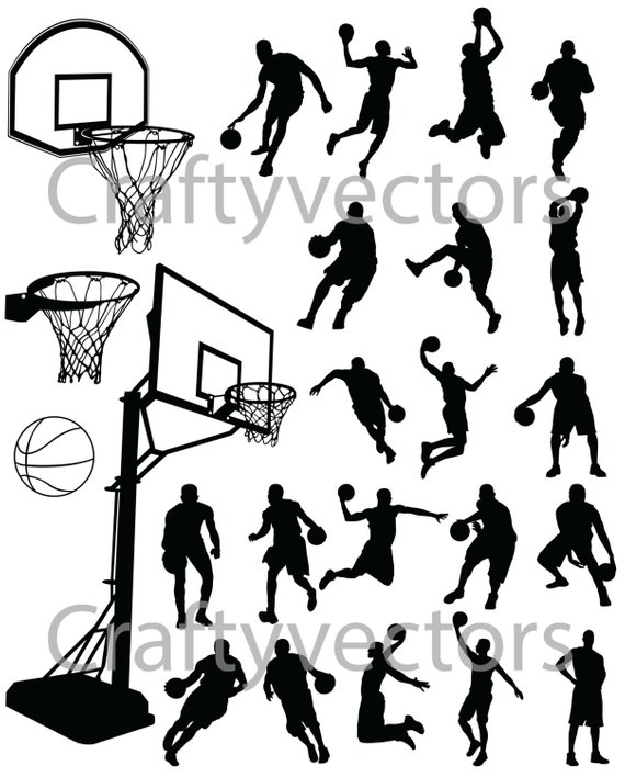 570x708 Basketball Silhouettes Vector Products Silhouette