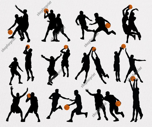 600x500 Basketball Silhouette Vector