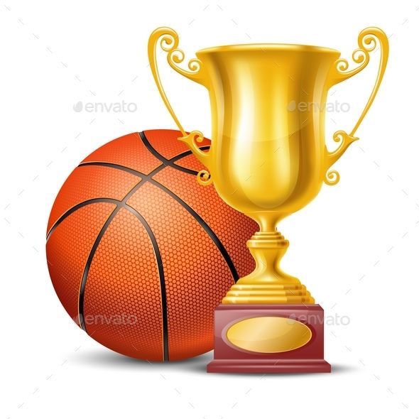Realistic Golden Trophy Cup And Basketball Ball Isolated On White 590x590 Realistic Golden Trophy Cup And Basketball Ball Isolated On White