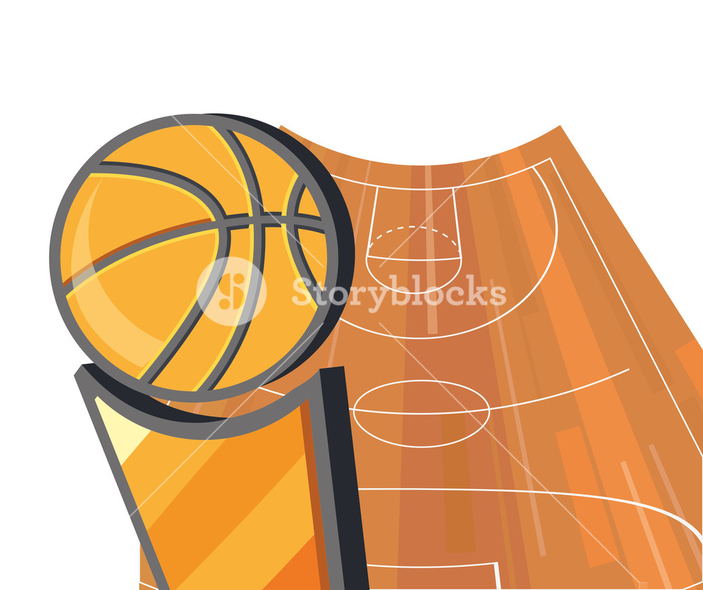 Trophy Ball Basketball Sport Court Floor Vector Illustration 1000x840 Trophy Ball Basketball Sport Court Floor Vector Illustration