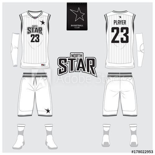 500x500 Basketball Uniform Or Jersey, Shorts, Socks Template