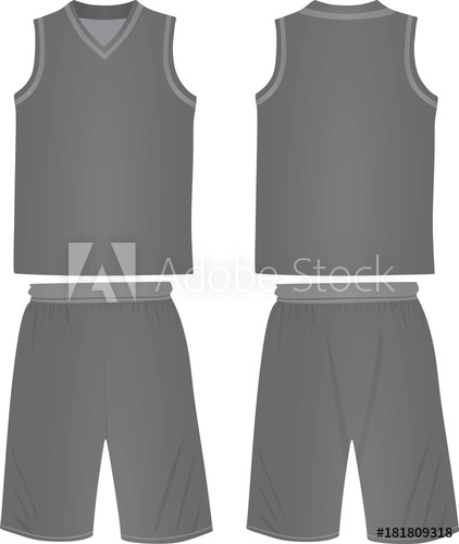 Grey Basketball Uniform Vector Illustration 422x500 Grey Basketball Uniform Vector Illustration