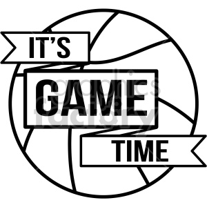 300x300 Its Game Time Basketball Vector Art Clipart Royalty Free Gif