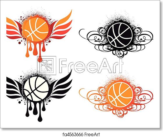 560x470 Free Art Print Of Abstract Basketball, Vector Basketball