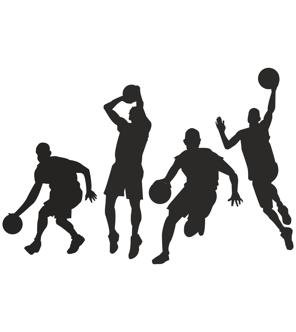 1000x1119 Silhouette Of People Playing Basketball Free Vector Cdr Download