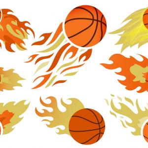 300x300 Basketball On Fire Free Vector Newwaysys