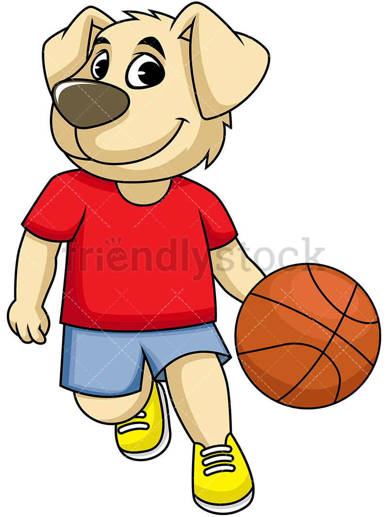 800x1067 Dog Mascot Playing Basketball Cartoon Vector Clipart