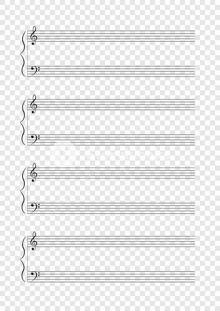 707x1000 Blank Music Notes With Treble And Bass Clef Vector