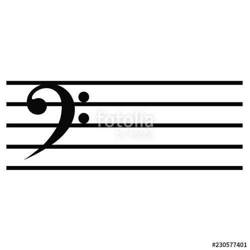 500x500 Bass Musical Key, Bass Clef Icon Vector, Musical Staff Empty
