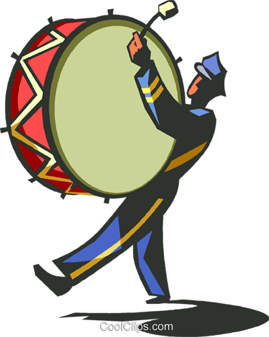 Man In A Band With A Bass Drum Royalty Free Vector Clip Art 384x480 Man In A Band With A Bass Drum Royalty Free Vector Clip Art
