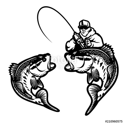 Set Of Big Bass Fish Illustration For Fishing Logo Fisherman Logo 500x500 Set Of Big Bass Fish Illustration For Fishing Logo Fisherman Logo