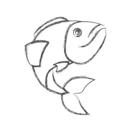 450x450 Blurred Sketch Silhouette Of Largemouth Bass Fish Vector