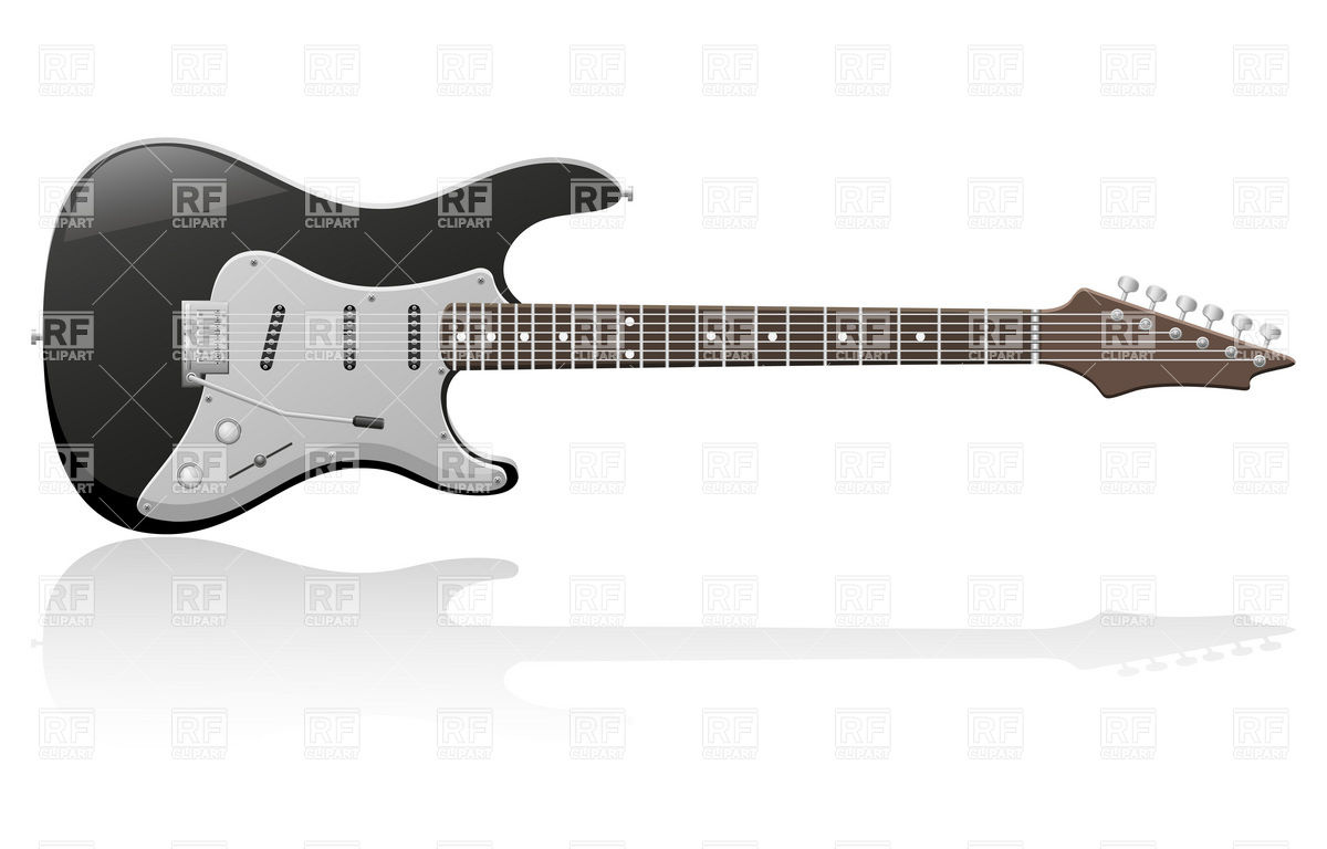 1200x768 Black Electric Guitar Vector Image Of Objects Konturvid