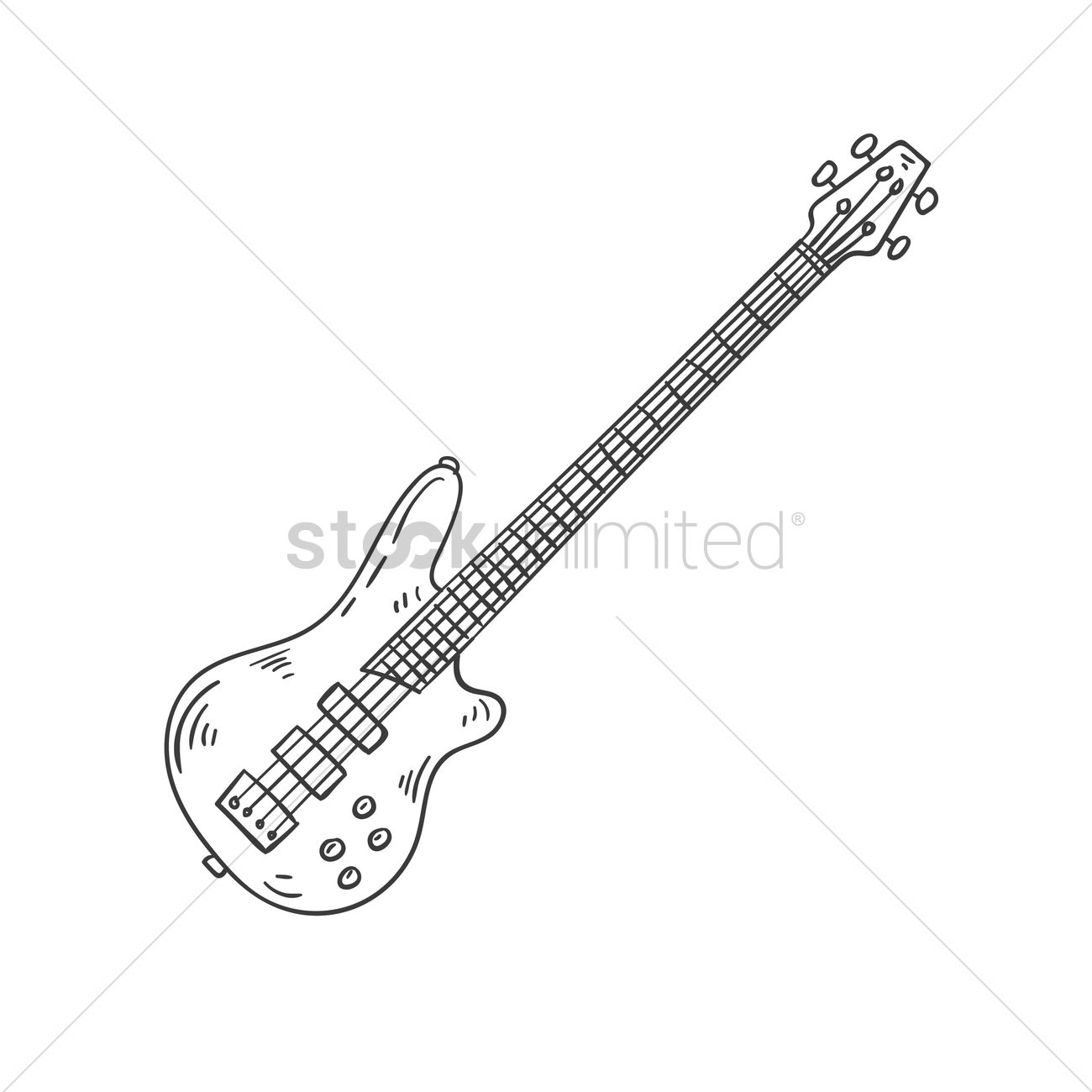1300x1300 Electric Bass Guitar Vector Image