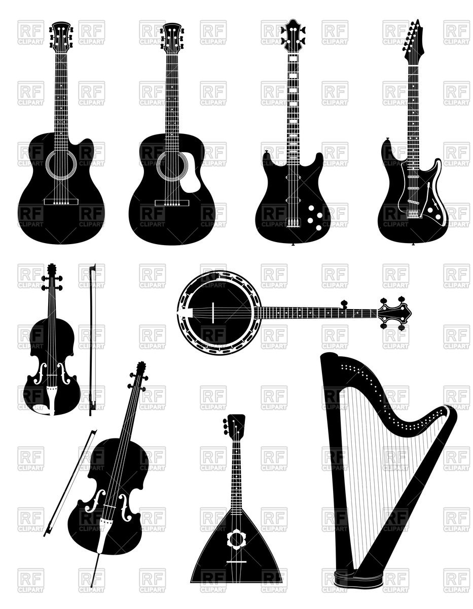 933x1200 Stringed Musical Instruments Harp, Violin, Cello, Banjo, Guitar