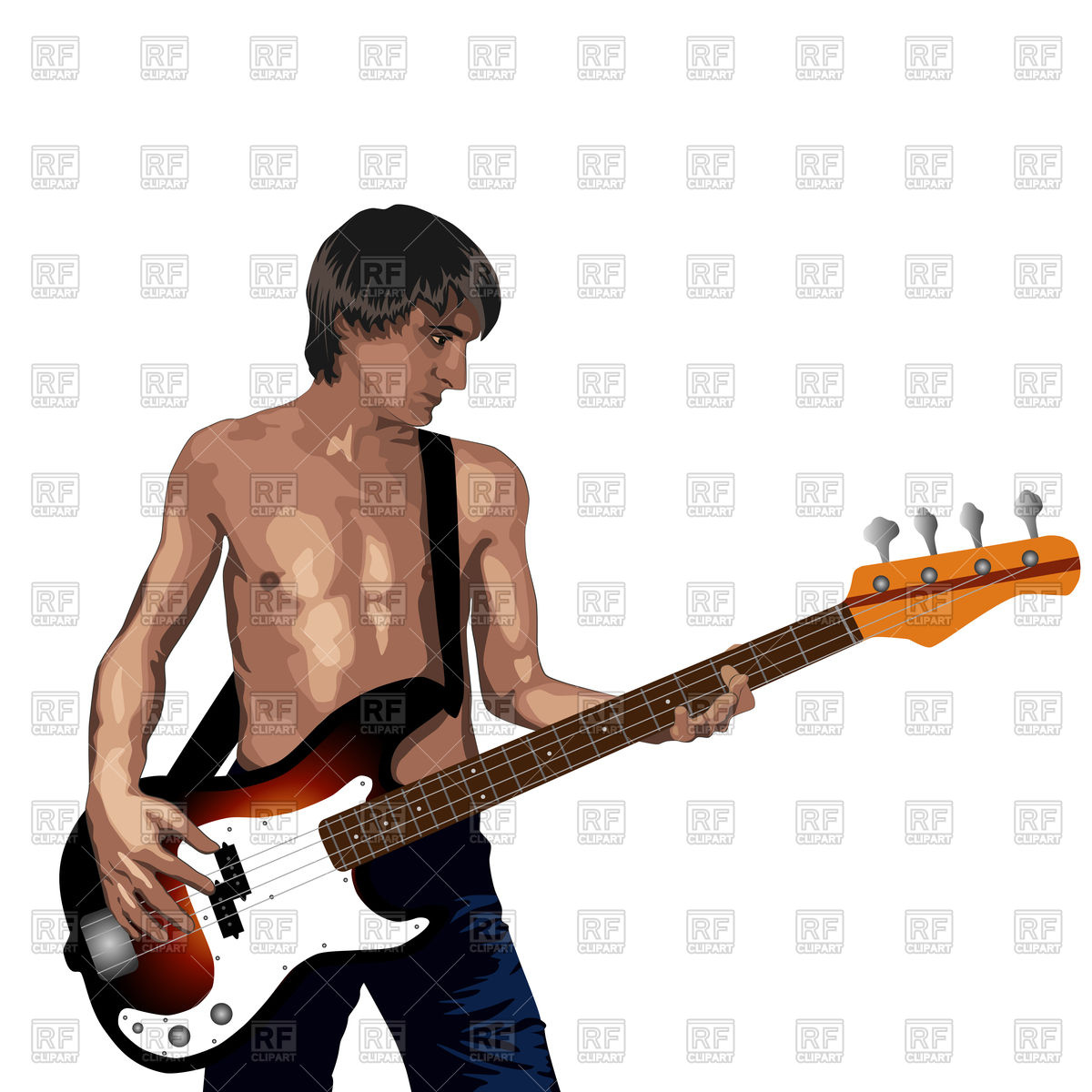 1200x1200 Young Man With Bass Guitar Vector Image Of People Mila Che
