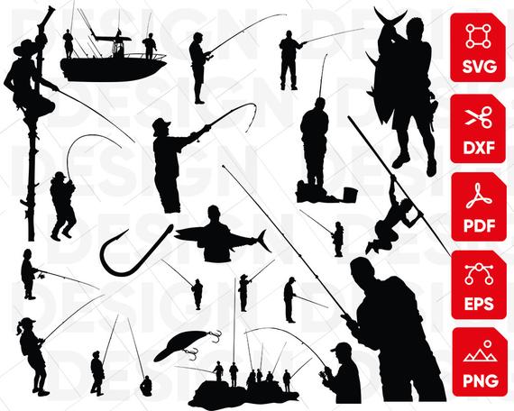 570x456 Fisherman Bass Fish Fish Hook Fathers Day Etsy