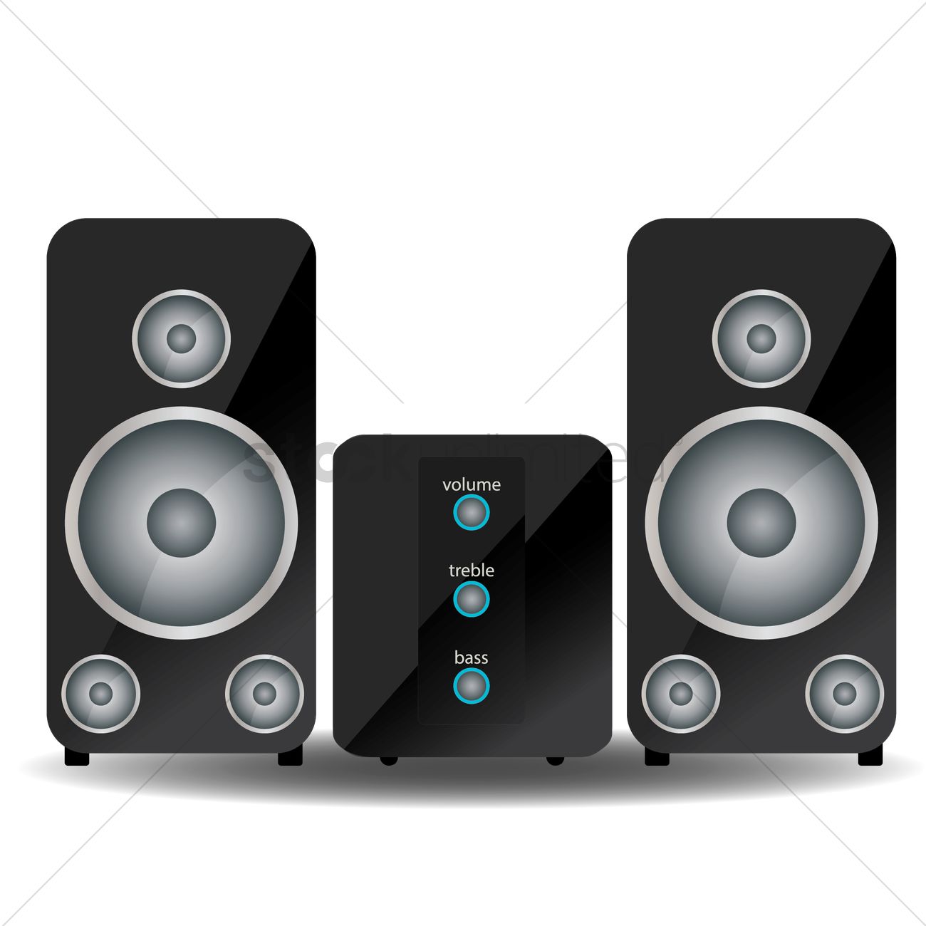 1300x1300 Free Music Players With Speakers Vector Image