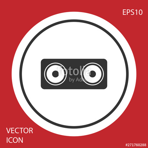 500x500 Grey Stereo Speaker Icon Isolated On Red Background Sound System