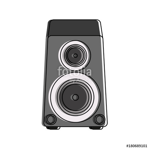 500x500 Music Bass Speaker Icon Vector Illustration Graphic Design Stock