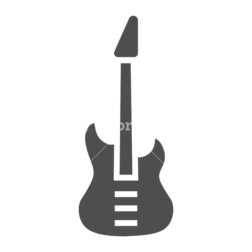 1000x1000 Bass Guitar Glyph Icon, Music And String, Instrument Sign, Vector