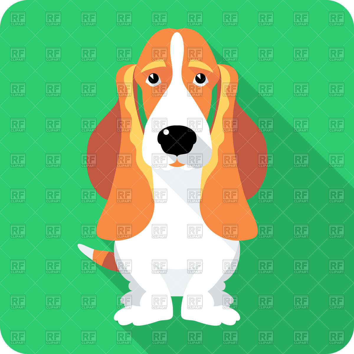 1200x1200 Basset Hound Sitting