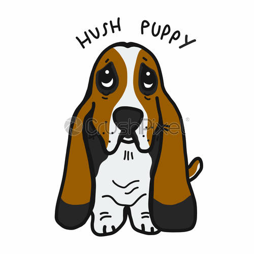 500x500 Basset Hound Dog Cartoon Doodle Style, Stock Vector Crushpixel