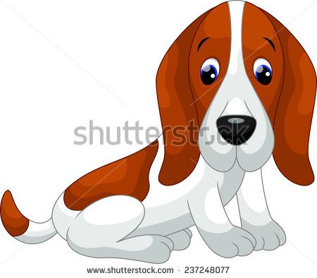 450x394 Cute Basset Hound Dog Cartoon