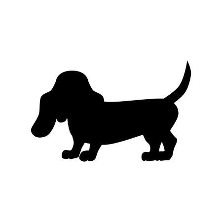 450x450 Flat Basset Hound Pet Illustration Standing Cute Dog Vector Flat