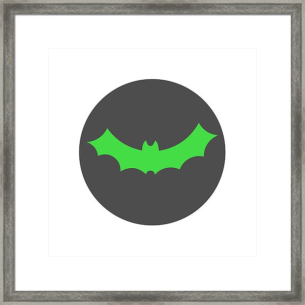 600x600 Flying Bat Silhouette Vector Icon Framed Print