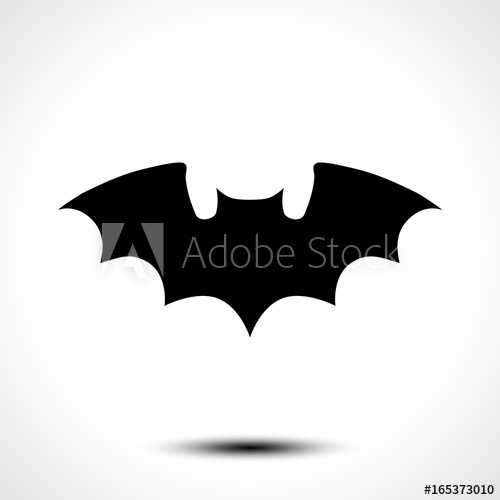 500x500 Flying Bat Silhouette Vector Illustration