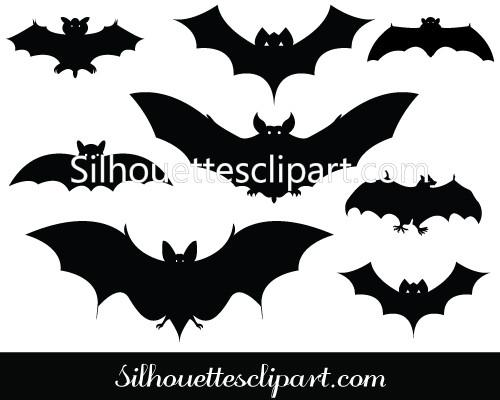 500x400 Halloween Bat Silhouette Vector Pack Download Silhouettes Vector