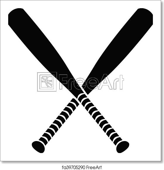 561x581 Free Art Print Of Baseball Bat Vector Freeart