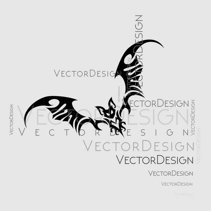 Bat Tattoo Tribal Graphics Dxf Png 690x690 Bat Tattoo Tribal Graphics Dxf Png