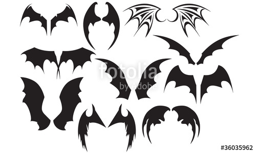 500x300 Bat Wings Silhouette Stock Image And Royalty Free Vector