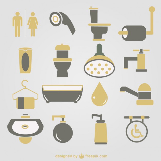 626x626 Bathroom Icons Vector Free Download