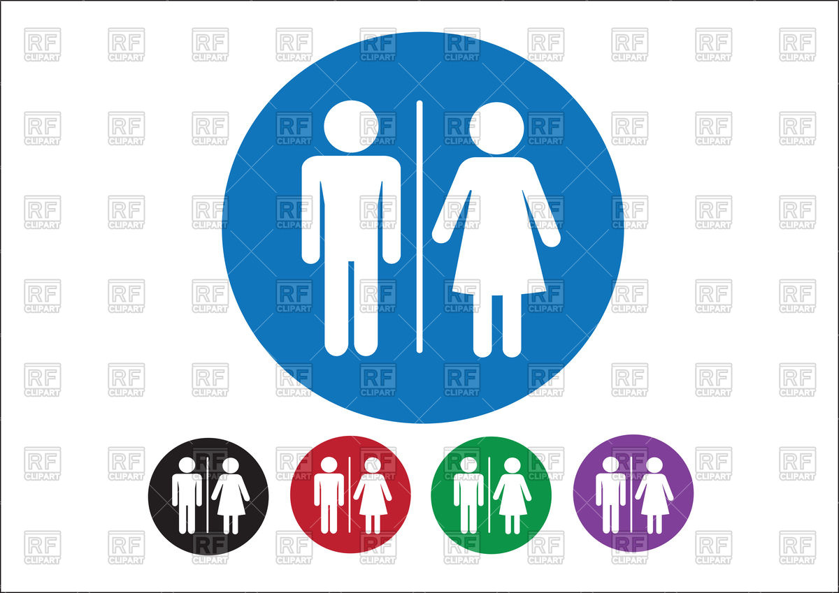 1200x849 Pictogram With Man And Woman, Toilet Sign Or Restroom Icon Vector