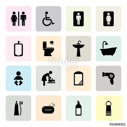 500x500 Toilet Icon Bathroom Icon Restroom Icon Vector Illustration