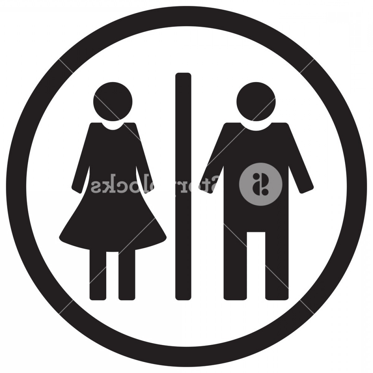 1200x1200 Wc Toilet Icon Gentleman Restroom And Lady Bathroom Vector