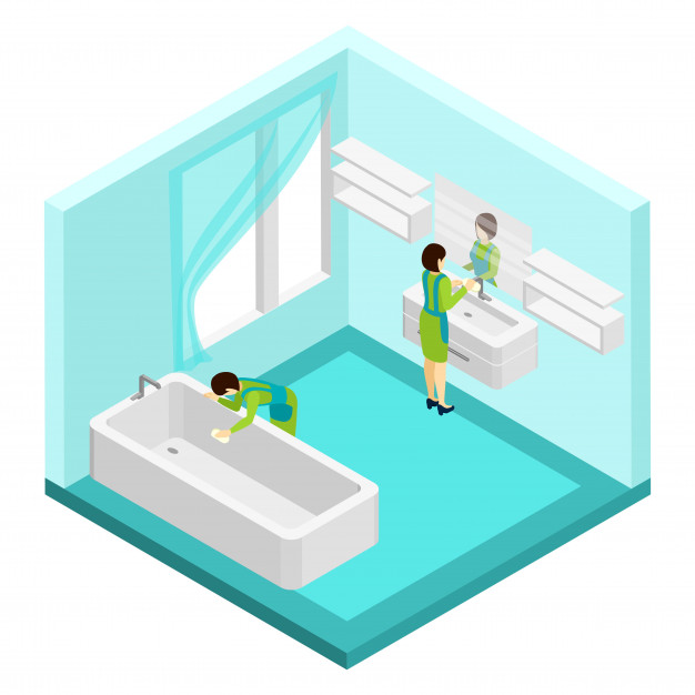 People Cleaning Bathroom Illustration Vector Free Download 626x626 People Cleaning Bathroom Illustration Vector Free Download