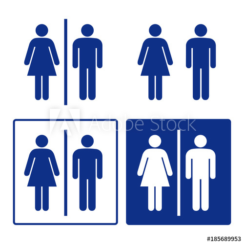 500x500 Toilet Wc Bathroom Restroom Men Women Sign Set
