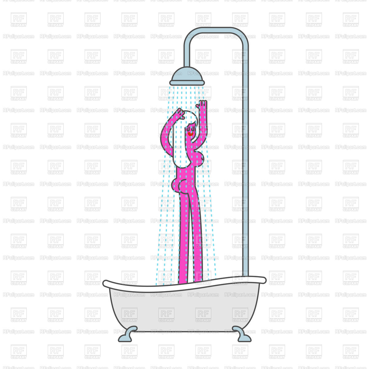 1200x1200 Woman In Bath With Shower Vector Image Of People Popaukropa