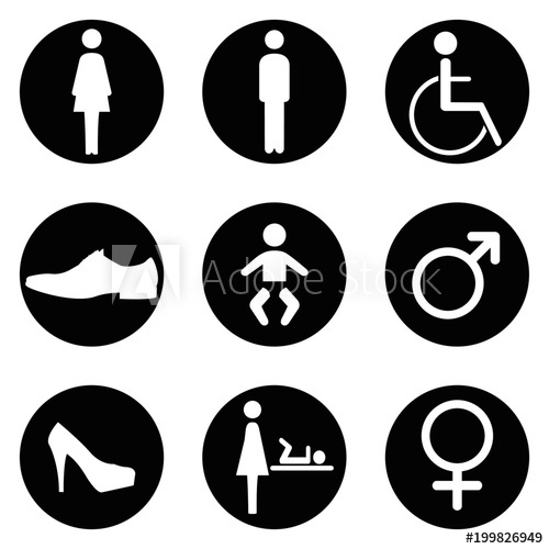 500x500 Bathroom Signs Vector